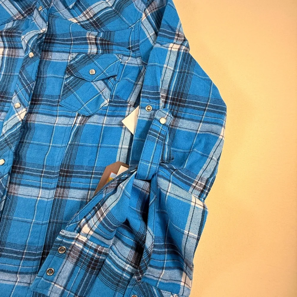 Stillwater Supply Co Blue Plaid Button-Up Western Shirt Womens NWT - Picture 5 of 13